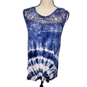 Studio West Tie Dye Crochet Sleeveless Top